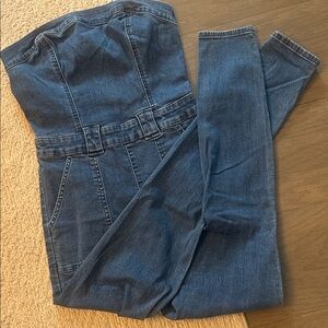 Guess Denim Strapless Jumpsuit
